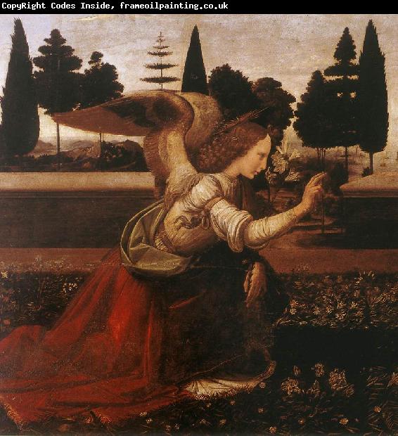LEONARDO da Vinci Annunciation (detail) dg